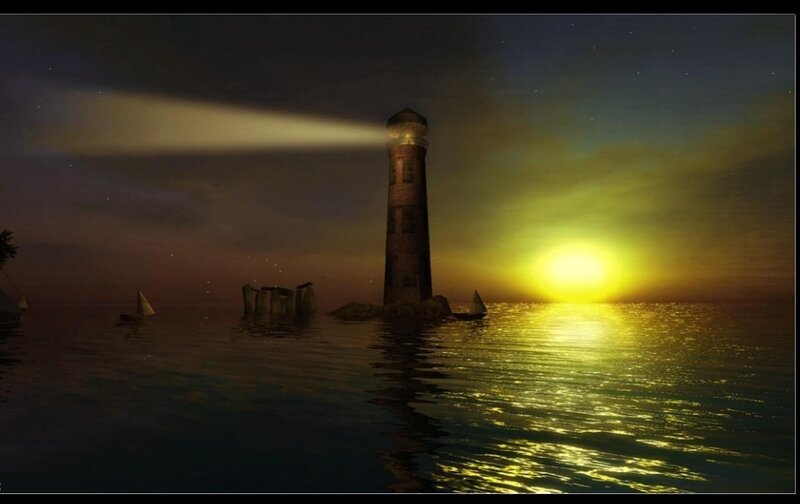 Lighthouse on Rocky Island — Yellow