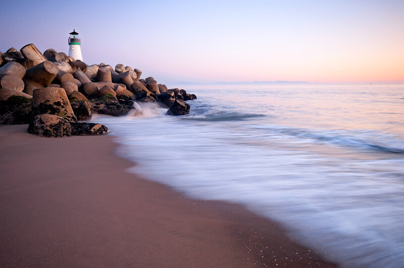 Lighthouse on Rocky Jetty