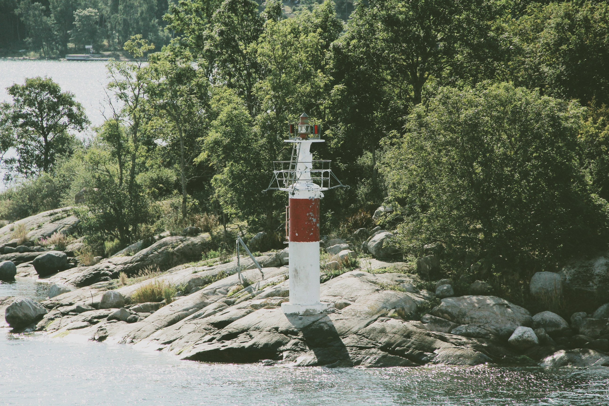Lighthouse on rocky shore