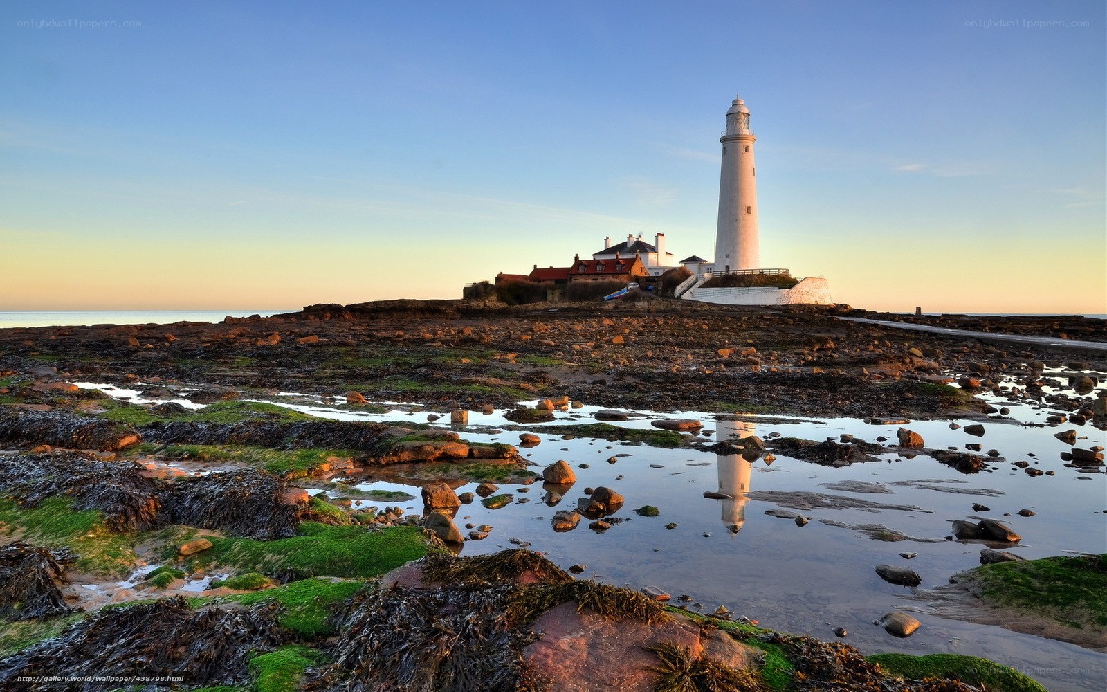 Lighthouse on rocky shore