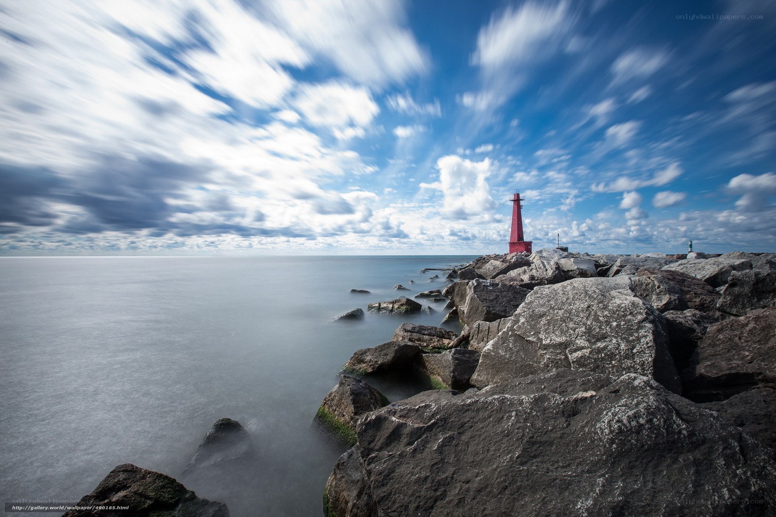Lighthouse on rocky shore