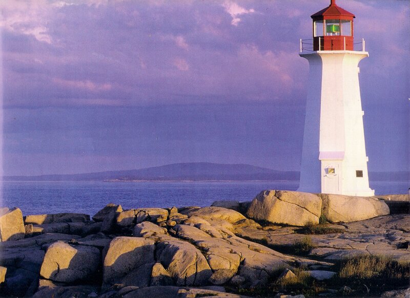 Lighthouse on Rocky Shore — White, Serene