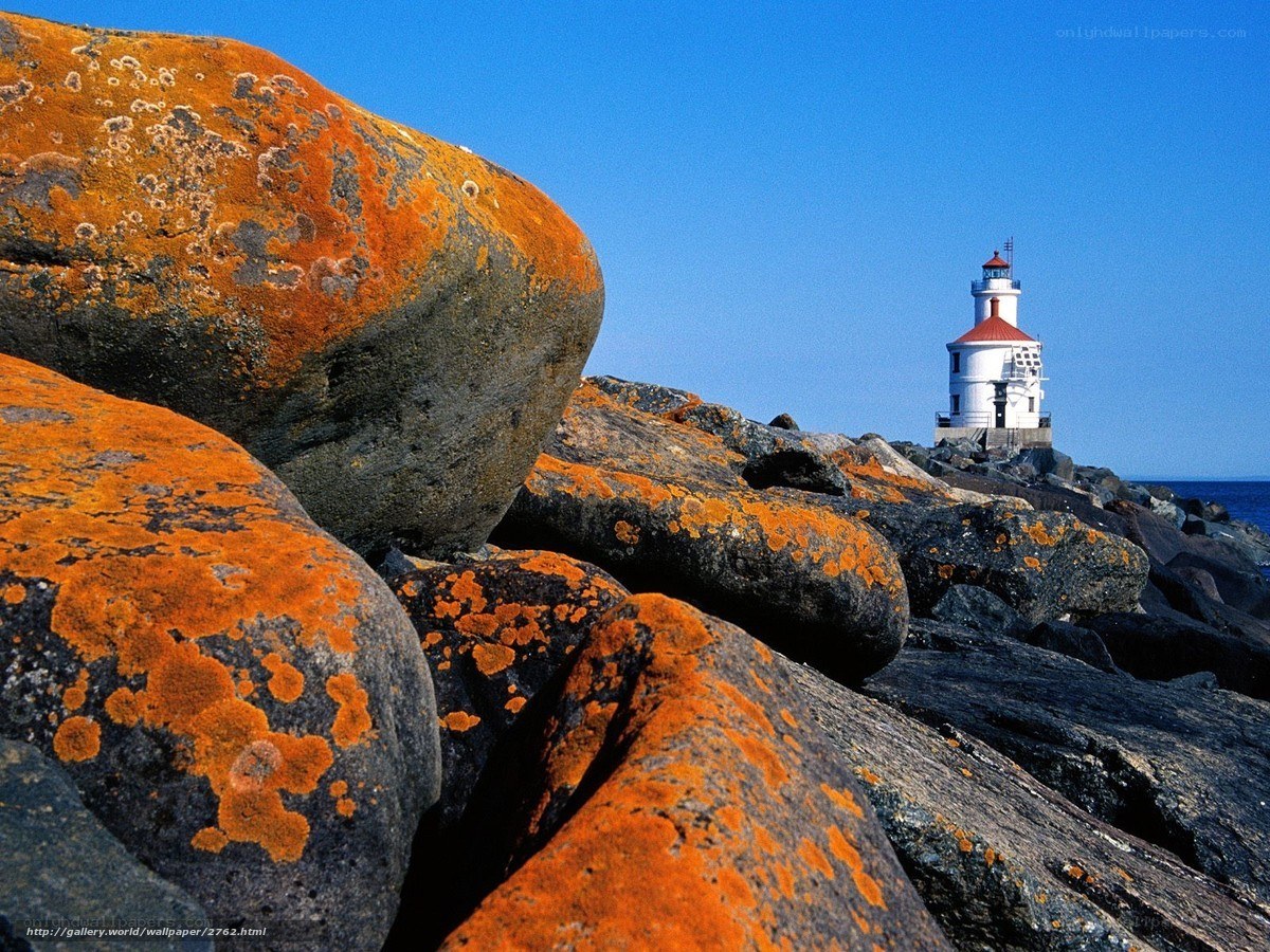 Lighthouse on rocky shore