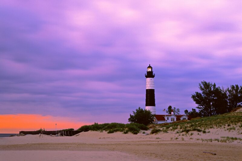 Lighthouse on Sand Dunes