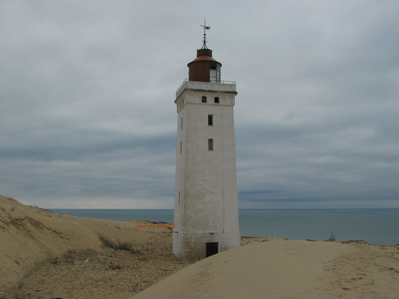 Lighthouse on Sand Dunes — White