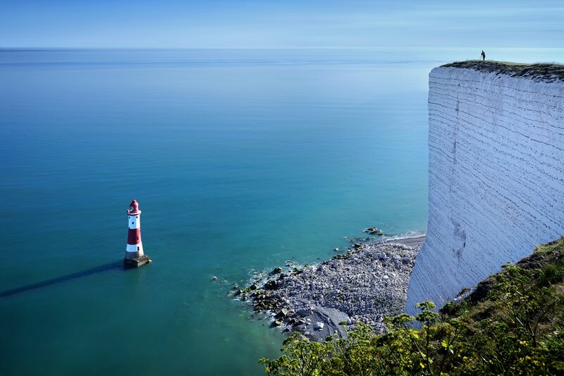 Lighthouse on Sea — Blue