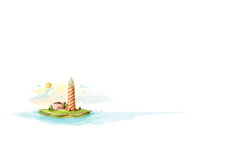 Lighthouse on Small Island — Green