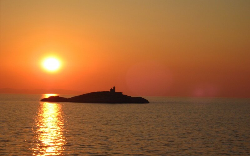 Lighthouse on Small Island — Orange