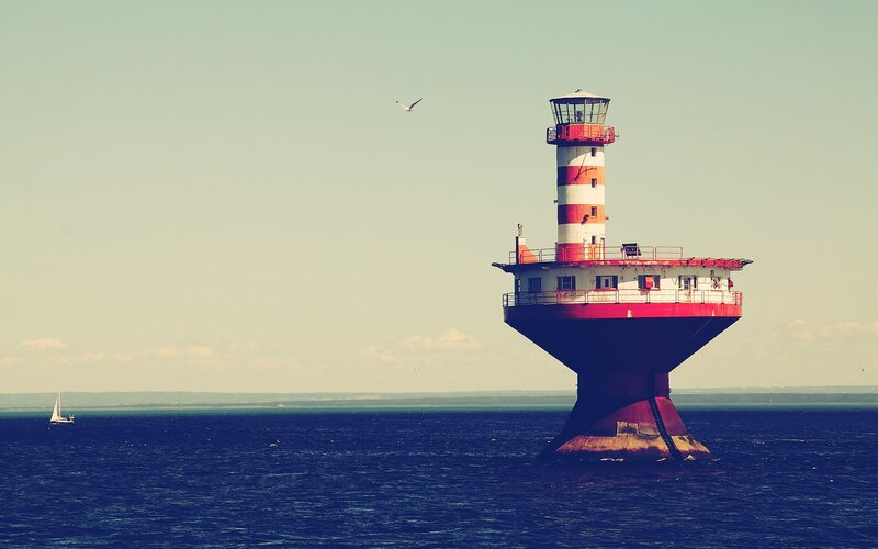 lighthouse on the sea