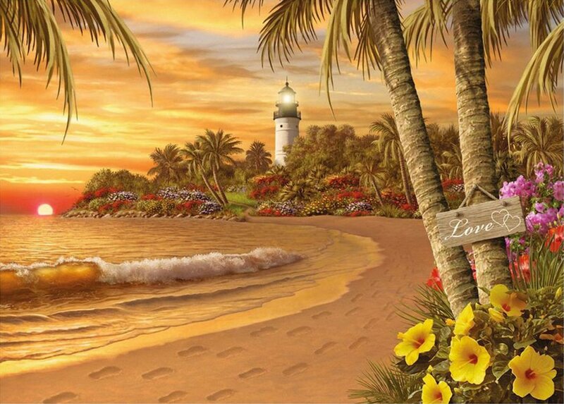 Lighthouse on Tropical Beach — Orange