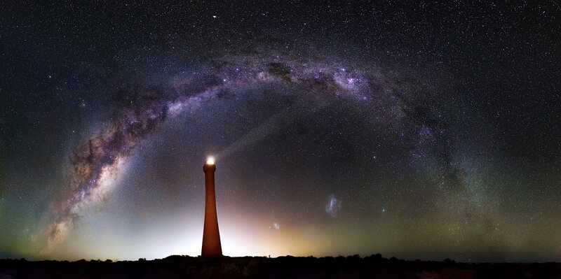 Lighthouse under Milky Way