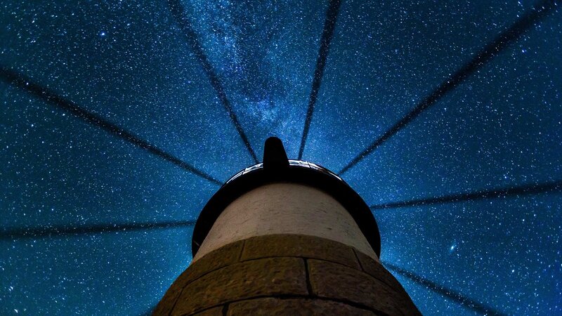 Lighthouse under Stars — Blue
