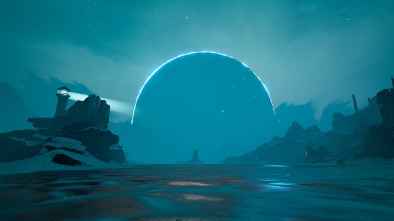 Lighthouse with Glowing Arch