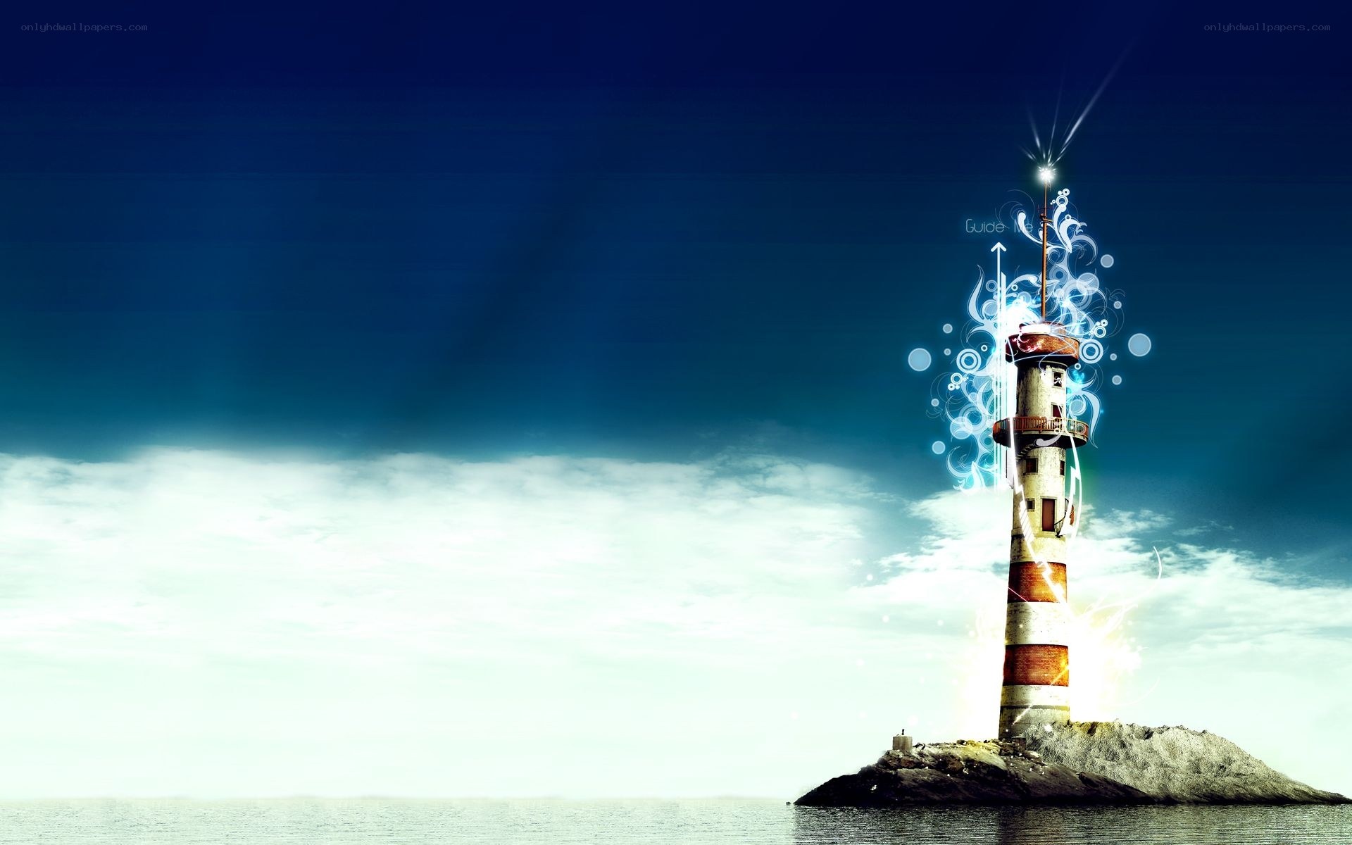 lighthouse with glowing energy