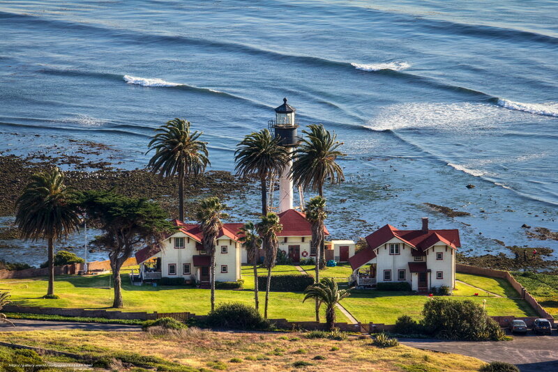 Lighthouse with Houses