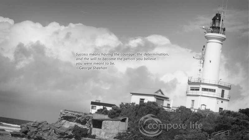 lighthouse with inspirational quote