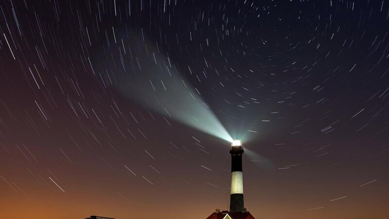 Lighthouse with Star Trails