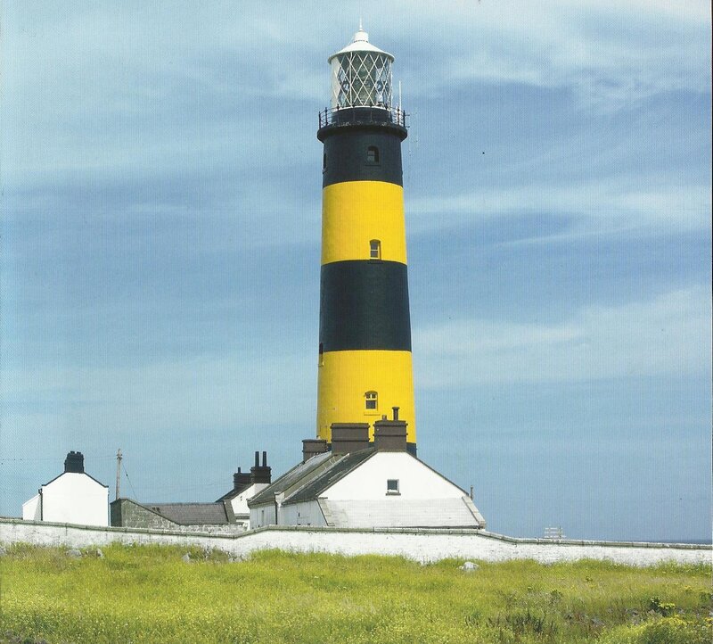 Lighthouse with Yellow and Black Stripes