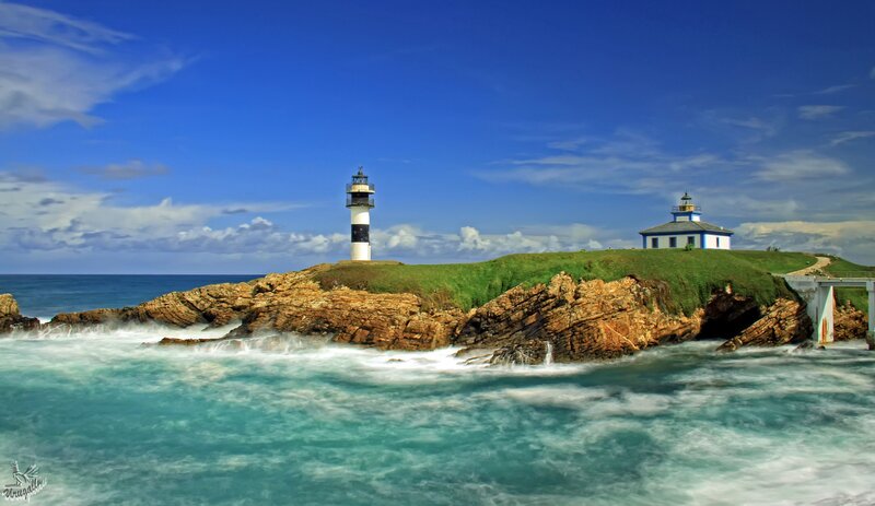 Lighthouses on a rocky coast