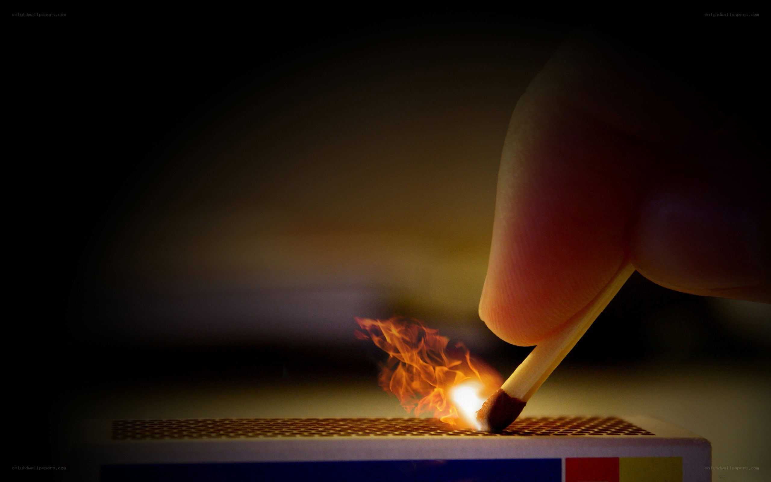 lighting a match