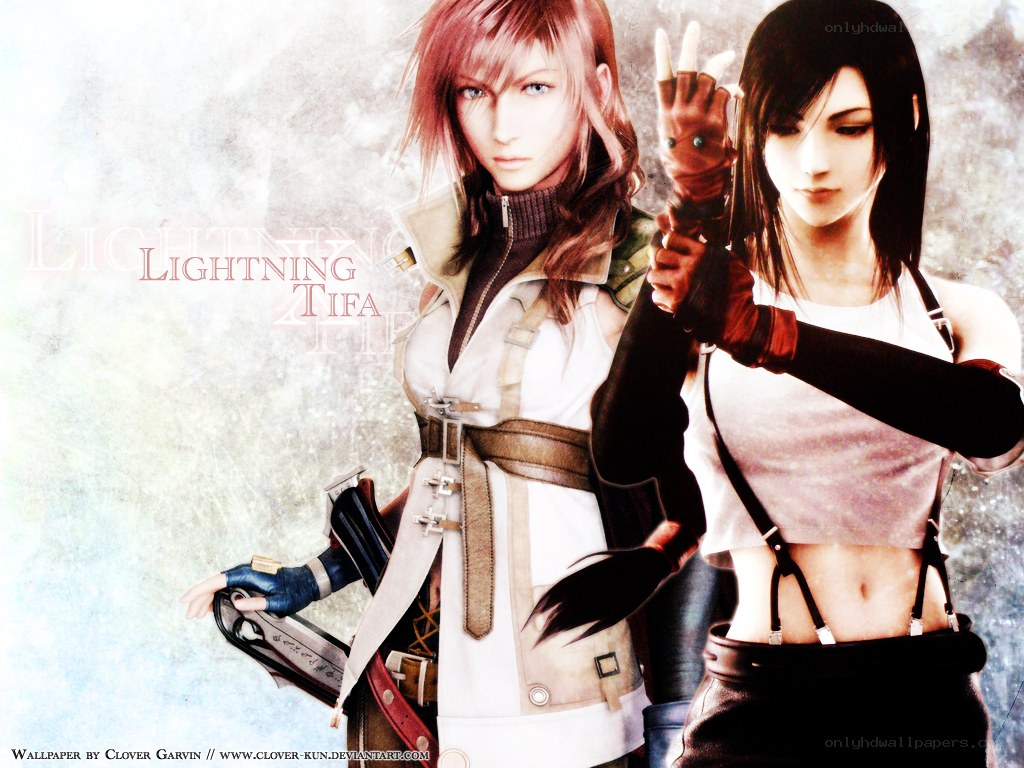 Lightning and Tifa characters