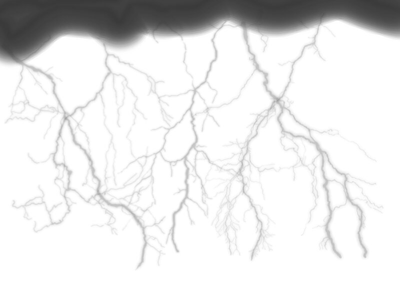 Lightning bolt from storm clouds