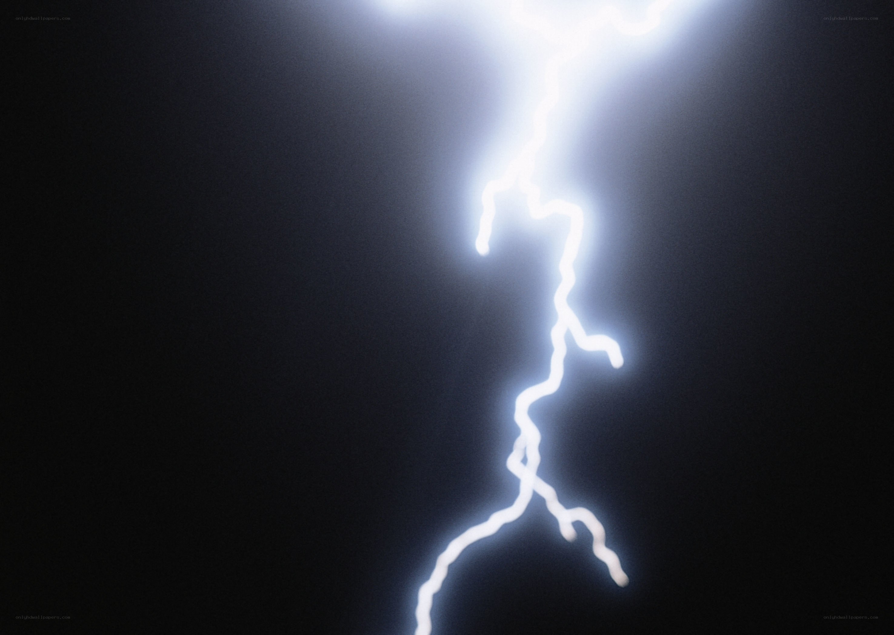 Lightning bolt in dark sky