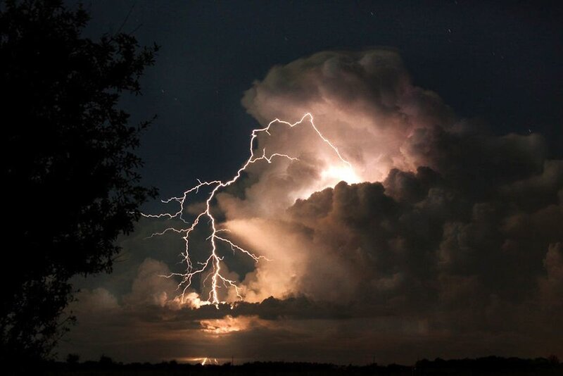 Lightning Bolt in Storm — Black