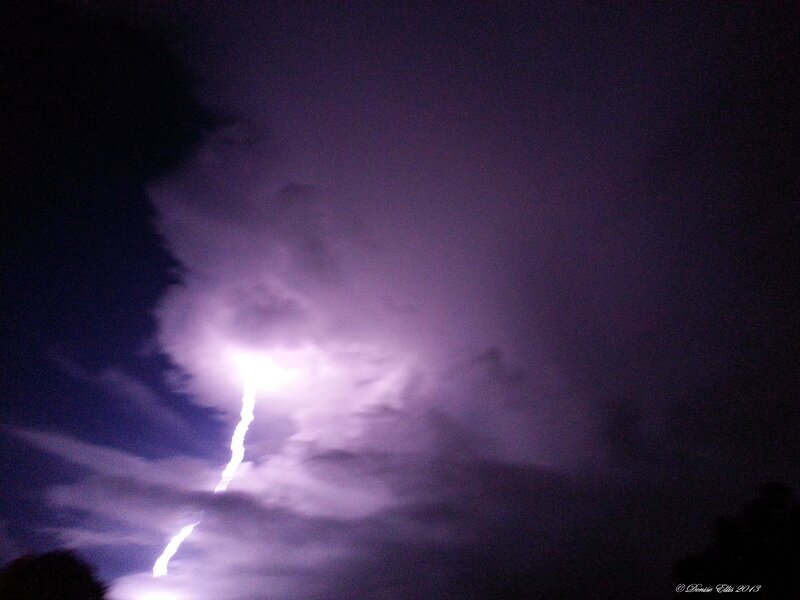 Lightning Bolt in Storm — Purple, Dramatic