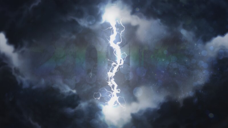 Lightning Bolt in Storm — White