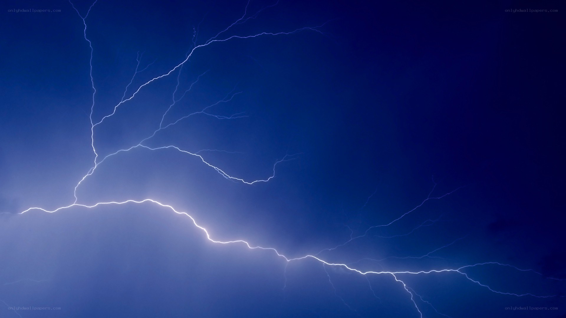 Lightning bolt in stormy sky