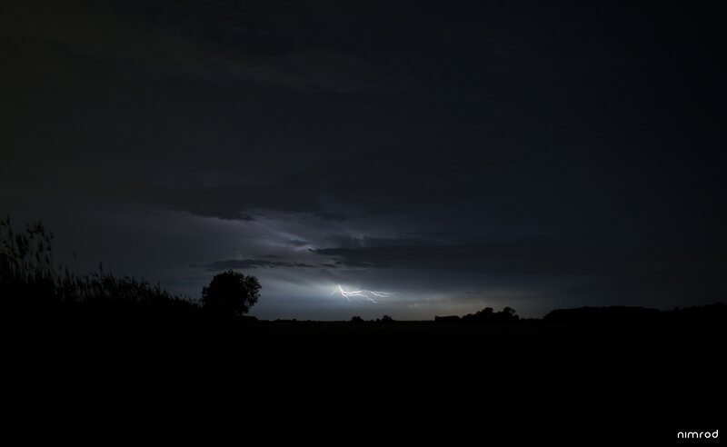 Lightning Bolt over Field — Black