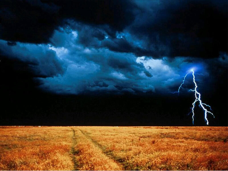 Lightning Bolt over Field