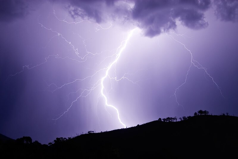 Lightning Bolt over Hill