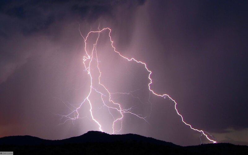 Lightning Bolt over Hills