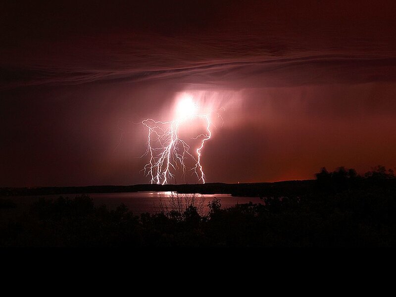 Lightning Bolt over Lake