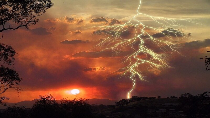 Lightning Bolt over Sunset