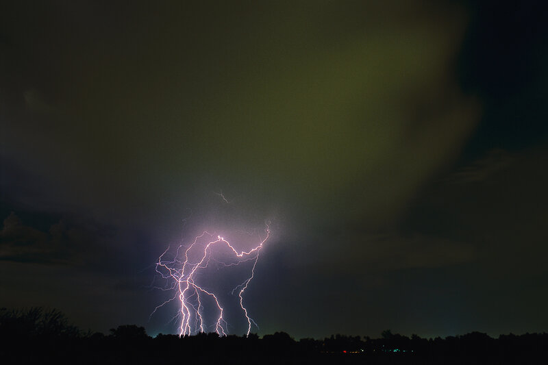 Lightning Bolt over Trees