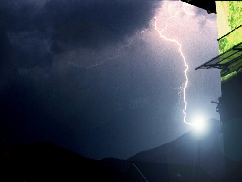 Lightning Bolt Striking — Black