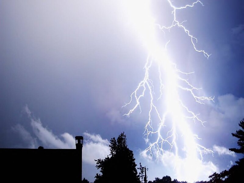 Lightning Bolt Striking — Blue