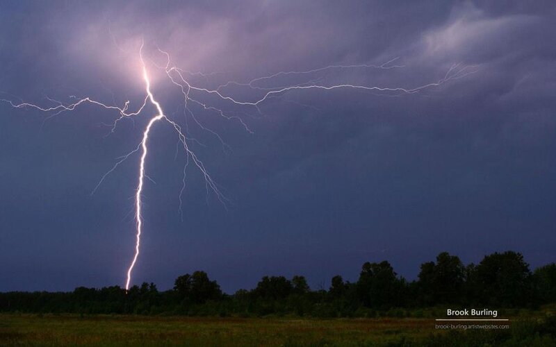 Lightning Bolt Striking Field