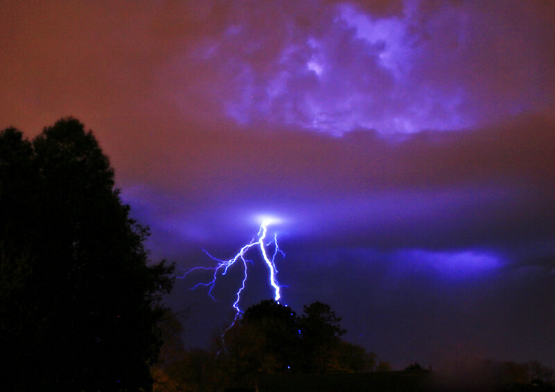 Lightning Bolt Striking Trees