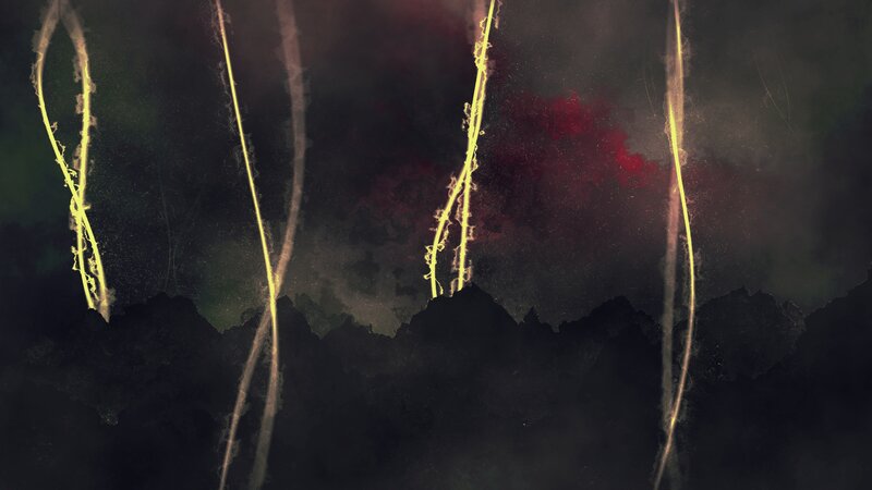Lightning Bolts in Dark Sky