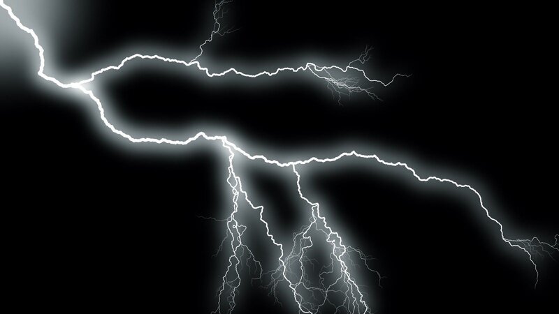 Lightning Bolts in Sky — Black