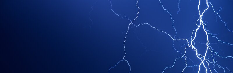 Lightning Bolts in Sky — Blue, Dramatic