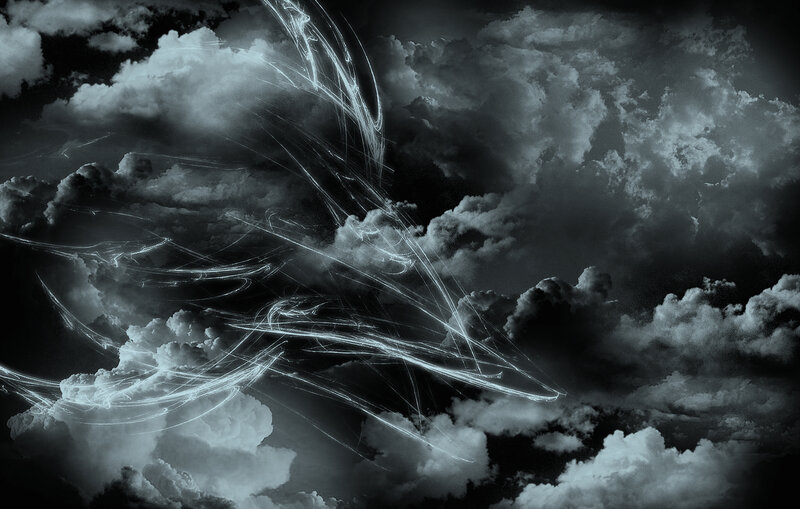 Lightning in Storm Clouds — Black, Dramatic, Night