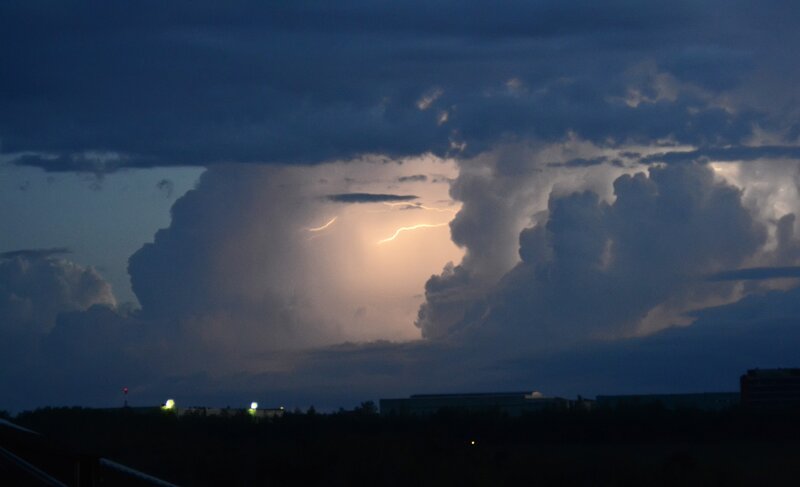 Lightning in Storm Clouds — Dark Blue