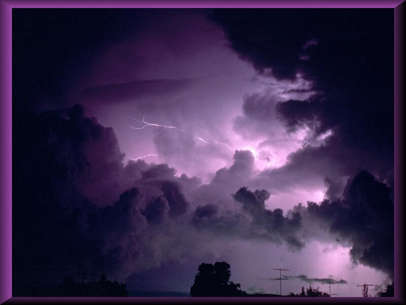 Lightning in Storm Clouds — Purple