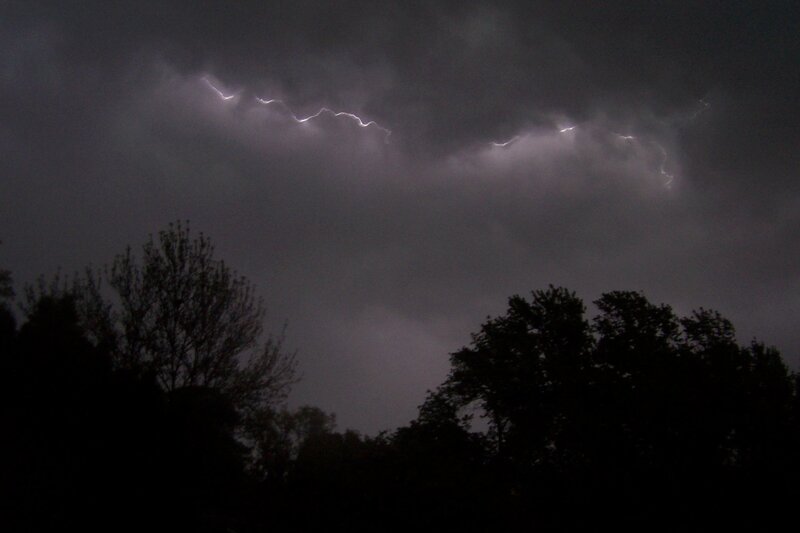 Lightning in Stormy Sky — Gray, Dramatic