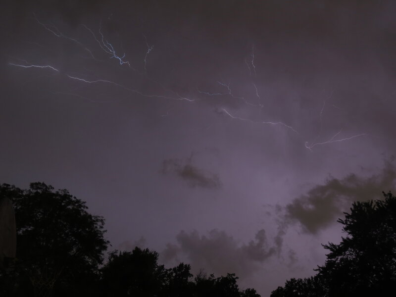 Lightning in Stormy Sky — Purple
